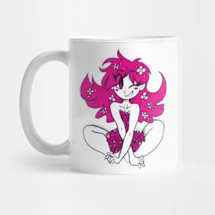 Pink Flower Girl Mug